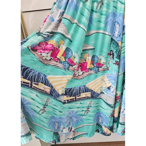 Karen Kane Women's Skirt - Vibrant Tropical Print Elastic Waist Slip-On, Size 14 - Picture 4 of 8